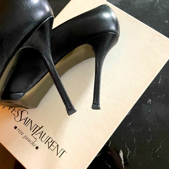 YSL Black leather platform pumps w box - Picture 3 of 3